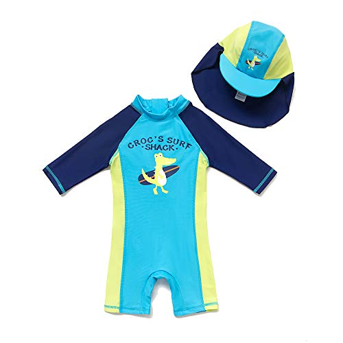 Bonverano - Traje de baño para bebé de 3/4 de Manga Larga con protección UV 50+ con Cremallera Blau-kdinosaurier 18 Meses Bonverano - Traje de baño para bebé de 3/4 de Manga Larga con protección UV 50+ con Cremallera Blau-kdinosaurier 18 Meses
