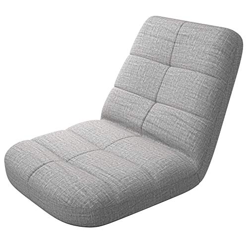 bonVIVO Easy Lounge, Silla Plegable de Suelo Acolchada Regulable con Respaldo, Cojín con Respaldo para el Hogar y la Oficina, Sillon Relax para Meditación o Gaming, Disponible en Azul y Gris