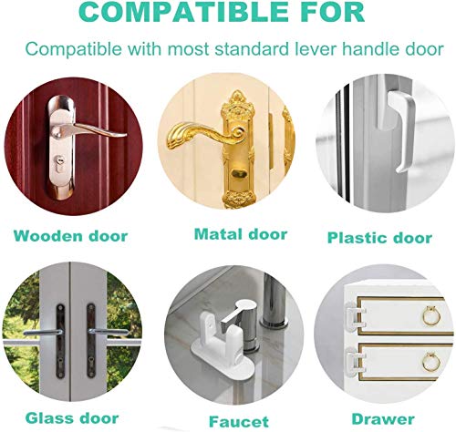 BOODON Cerraduras Para Puerta a Prueba de Bebés Manija de Seguridad Para Niños Bloqueo de la Palanca Cierres con 3M Resistente Adhesivo Fuerte Sin Herramientas o Perforaciones(White) (2 Pack) BOODON Cerraduras Para Puerta a Prueba de Bebés Manija de Seguridad Para Niños Bloqueo de la Palanca Cierres con 3M Resistente Adhesivo Fuerte Sin Herramientas o Perforaciones(White) (2 Pack)