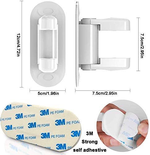 BOODON Cerraduras Para Puerta a Prueba de Bebés Manija de Seguridad Para Niños Bloqueo de la Palanca Cierres con 3M Resistente Adhesivo Fuerte Sin Herramientas o Perforaciones(White) (2 Pack) BOODON Cerraduras Para Puerta a Prueba de Bebés Manija de Seguridad Para Niños Bloqueo de la Palanca Cierres con 3M Resistente Adhesivo Fuerte Sin Herramientas o Perforaciones(White) (2 Pack)