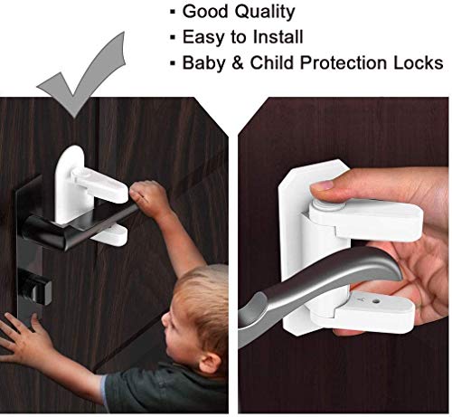 BOODON Cerraduras Para Puerta a Prueba de Bebés Manija de Seguridad Para Niños Bloqueo de la Palanca Cierres con 3M Resistente Adhesivo Fuerte Sin Herramientas o Perforaciones(White) (2 Pack) BOODON Cerraduras Para Puerta a Prueba de Bebés Manija de Seguridad Para Niños Bloqueo de la Palanca Cierres con 3M Resistente Adhesivo Fuerte Sin Herramientas o Perforaciones(White) (2 Pack)