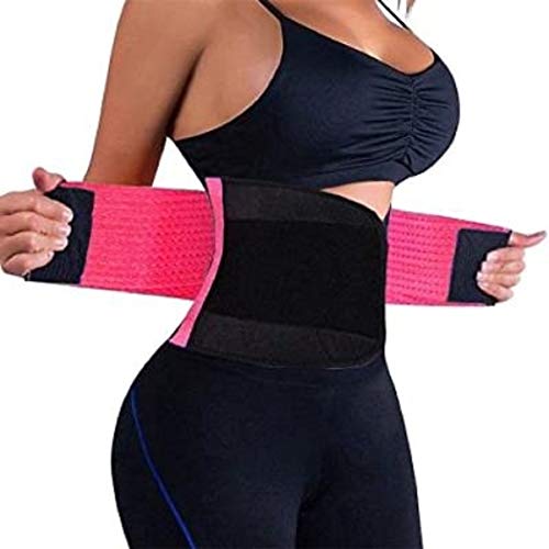 Boolavard Cinturón de entrenamiento de cintura para mujer – Recortadora de cintura – Faja adelgazante – Cinturón deportivo (grado superior) (rosa, S)