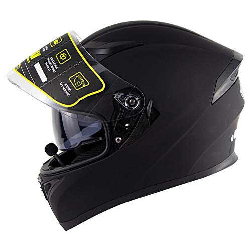 BOOM Casco Moto Bluetooth Integrado Modular Casco con Forro Extraíble Visera ECE 22.05 certificación Dot Seguridad estándar para Mujer Hombre Adultos,M