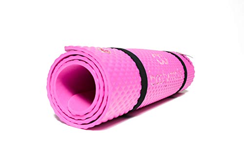 Bootymats - Colchoneta Fitness Multifunción para Todo Tipo de Entrenamiento: Fitness, Pilates, Abdominales, Estiramientos. Medidas: 160 x 60 cm. Grosor: 9 mm. Flamingo