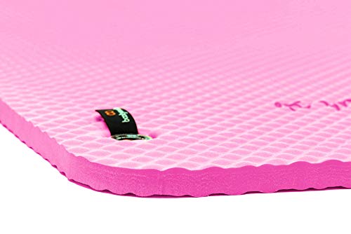 Bootymats Pilates Pro - Esterilla de Gran tamaño Ideal para Ejercicios de Pilates de Suelo. Extra Acolchada. Máximo Confort y Comodidad. Medidas: 180 x 60 cm. Grosor: 19 mm. Color: Rosa