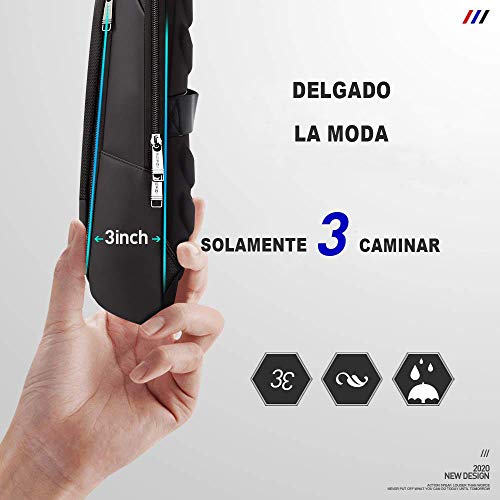 BOPAI Mochila Pase de Hombres y Mujeres Impermeable Mochila para Portátil Ligera Súper Delgada de 15 Pulgadas Hombres Mochila Antirrobo Ultraligera Mochila de Daypacks Negocios, Negro BOPAI Mochila Pase de Hombres y Mujeres Impermeable Mochila para Portátil Ligera Súper Delgada de 15 Pulgadas Hombres Mochila Antirrobo Ultraligera Mochila de Daypacks Negocios, Negro