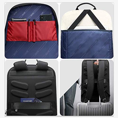 BOPAI Mochila Pase de Hombres y Mujeres Impermeable Mochila para Portátil Ligera Súper Delgada de 15 Pulgadas Hombres Mochila Antirrobo Ultraligera Mochila de Daypacks Negocios, Negro