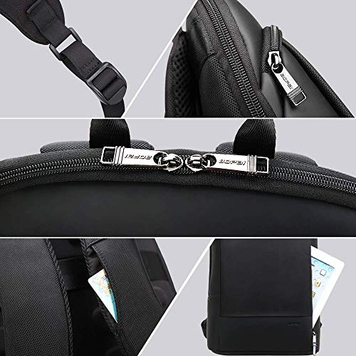BOPAI Mochila Pase de Hombres y Mujeres Impermeable Mochila para Portátil Ligera Súper Delgada de 15 Pulgadas Hombres Mochila Antirrobo Ultraligera Mochila de Daypacks Negocios, Negro BOPAI Mochila Pase de Hombres y Mujeres Impermeable Mochila para Portátil Ligera Súper Delgada de 15 Pulgadas Hombres Mochila Antirrobo Ultraligera Mochila de Daypacks Negocios, Negro
