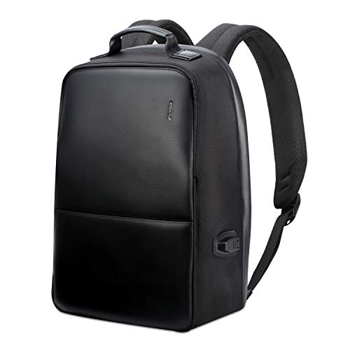 BOPAI Negocios Mochila Portatil 15.6 Pulgadas Mochila de Hombre Antirobo con Puerto de Carga USB Ciudad Bolsa de para Macbook Resistente al Agua Mochila para Portátil Negro