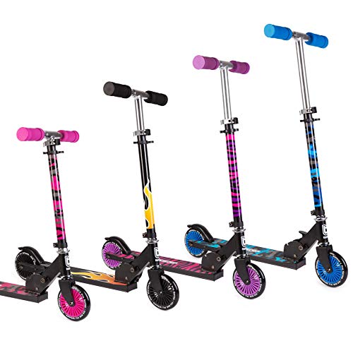 Bopster Patinete Plegable para niños - Morado Cebra