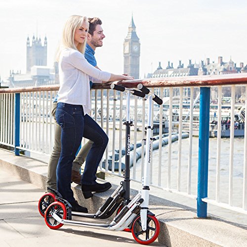 Bopster Patinete Sport Pro – Patinete para viajeros urbanos con Sistema de Plegado rápido - Blanco