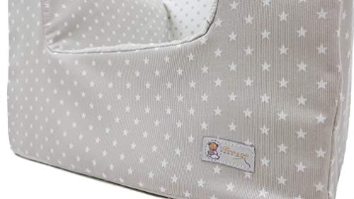 Borda y más Sillón o Asiento Infantil Personalizado de Espuma para bebés y niños. Varios Modelos y Colores Disponibles. (Estrellas Gris)