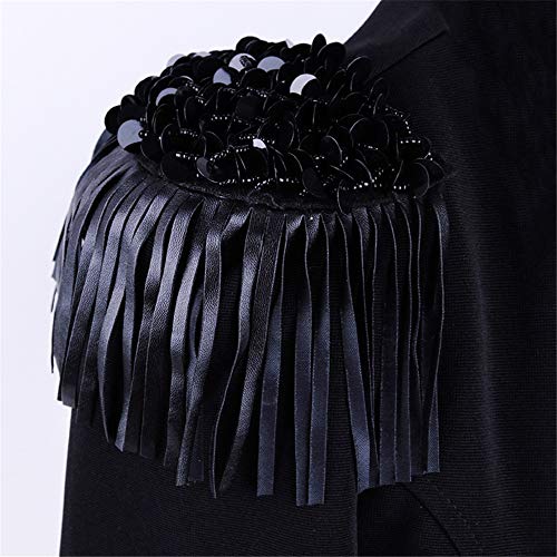 Borla de la charretera de la vendimia Borla de los hombres Cadena de los tableros del hombro Insignia Trajes de la etapa Accesorios uniformes Lentejuelas negras Fringe Hombro Epaulet accesorios trajes Borla de la charretera de la vendimia Borla de los hombres Cadena de los tableros del hombro Insignia Trajes de la etapa Accesorios uniformes Lentejuelas negras Fringe Hombro Epaulet accesorios trajes