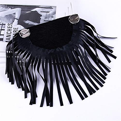 Borla de la charretera de la vendimia Borla de los hombres Cadena de los tableros del hombro Insignia Trajes de la etapa Accesorios uniformes Lentejuelas negras Fringe Hombro Epaulet accesorios trajes