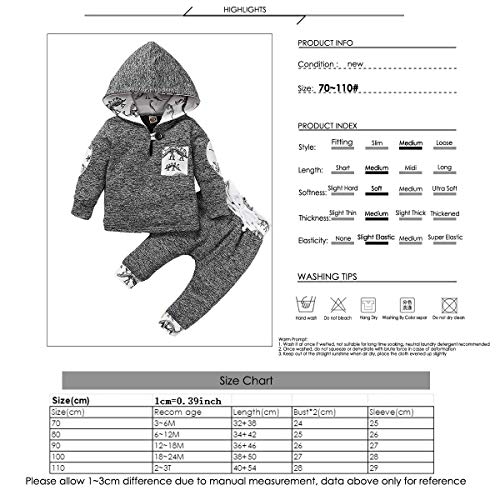 Borlai Baby Boy Girl Sudadera con Capucha Pantalones y Tops Conjuntos de Ropa Conjuntos de Regalos de Sudadera Encantadora de Moda, 0-36 Meses, 2 Piezas (Dinosaurio Gris, 18-24 Meses) Borlai Baby Boy Girl Sudadera con Capucha Pantalones y Tops Conjuntos de Ropa Conjuntos de Regalos de Sudadera Encantadora de Moda, 0-36 Meses, 2 Piezas (Dinosaurio Gris, 18-24 Meses)