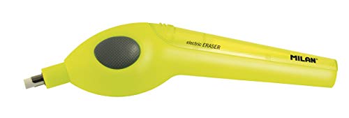 Borrador eléctrico amarillo + pilas + gomas de recambio NUEVO