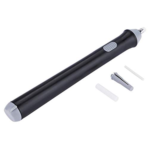 Borrador eléctrico con batería, lápiz automático, kit de borrador de forma de lápiz con 22 recambios de borrador para dibujo, pintura(Black)