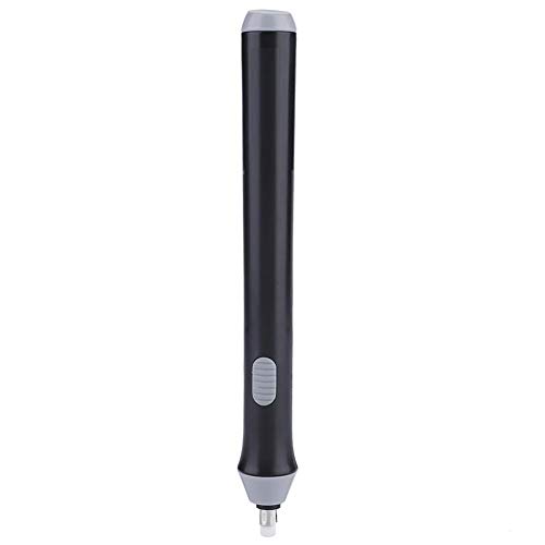 Borrador eléctrico con batería, lápiz automático, kit de borrador de forma de lápiz con 22 recambios de borrador para dibujo, pintura(Black)