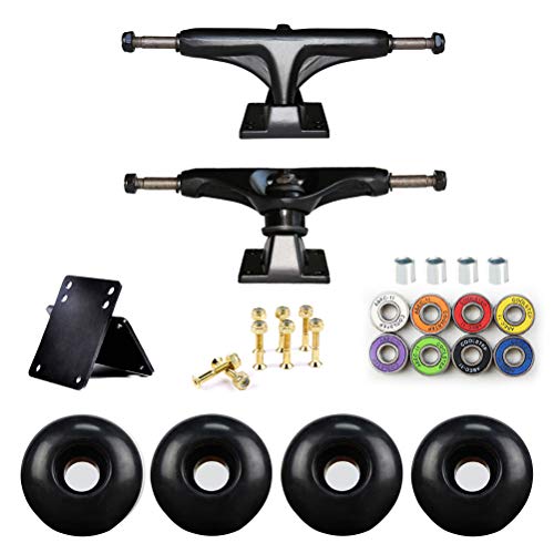 Borstu Skateboard Trucks Skateboard Wheels Set Skateboard Axle Bridge Soporte para Tabla de Skate Hardware para monopatín PU Amortiguador Borstu Skateboard Trucks Skateboard Wheels Set Skateboard Axle Bridge Soporte para Tabla de Skate Hardware para monopatín PU Amortiguador