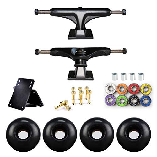 Borstu Skateboard Trucks Skateboard Wheels Set Skateboard Axle Bridge Soporte para Tabla de Skate Hardware para monopatín PU Amortiguador