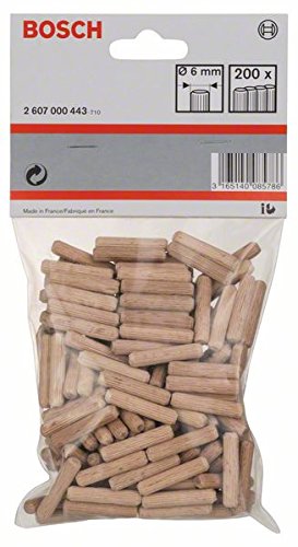 Bosch 2 607 000 443 - Tacos de madera - 6 mm, 30 mm (pack de 200) Bosch 2 607 000 443 - Tacos de madera - 6 mm, 30 mm (pack de 200)