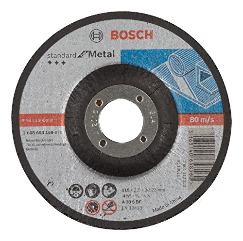 Bosch 2 608 603 159 - Disco de corte acodado Standard for Metal - A 30 S BF, 115 mm, 22,23 mm, 2,5 mm (pack de 1) Bosch 2 608 603 159 - Disco de corte acodado Standard for Metal - A 30 S BF, 115 mm, 22,23 mm, 2,5 mm (pack de 1)