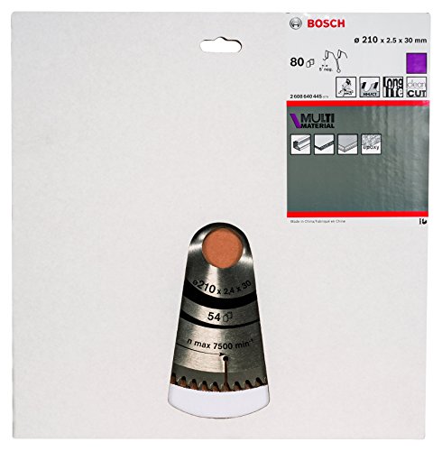 Bosch 2 608 640 445 - Hoja de sierra circular Multi Material - 210 x 30 x 2,5 mm, 80 (pack de 1) Bosch 2 608 640 445 - Hoja de sierra circular Multi Material - 210 x 30 x 2,5 mm, 80 (pack de 1)