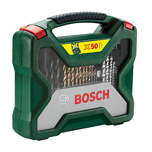 Bosch Home and Garden 2 607 019 327 Bosch X-Line Titanio - Juego de Brocas para Taladrar y Atornillar, Set 50 Piezas