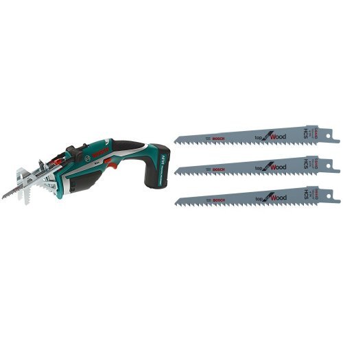 Bosch Keo - Sierra de poda a batería, hoja de sierra para madera, cargador de 3 horas (10,8 V, capacidad de corte max. Ø 80 mm) & F016800303 Set de 3 Cuchillas para KEO, Piezas Bosch Keo - Sierra de poda a batería, hoja de sierra para madera, cargador de 3 horas (10,8 V, capacidad de corte max. Ø 80 mm) & F016800303 Set de 3 Cuchillas para KEO, Piezas
