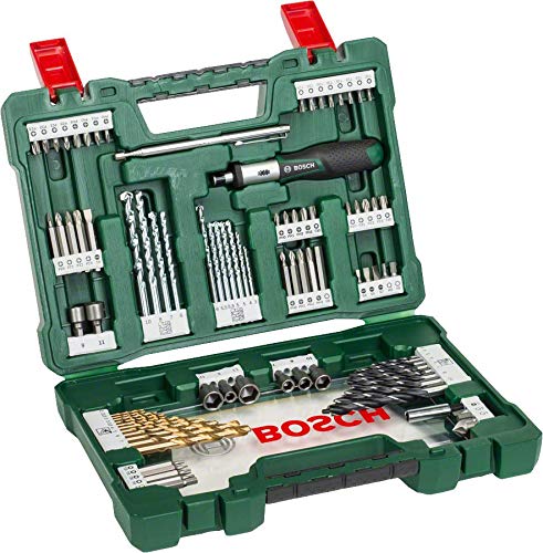 Bosch Professional 2607017195 Bosch V-Line Titanio - Maletín de 91 unidades para taladrar y atornillar, 0 W, 0 V, Set Piezas