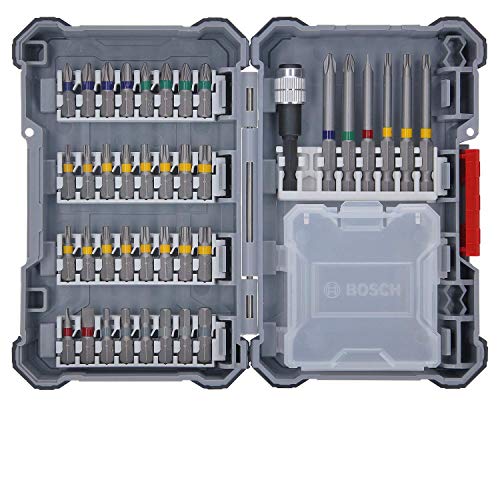 Bosch Professional Herramientas para atornillar Pick and Click, Puntas resistentes, Con portapuntas universal, 40 Piezas
