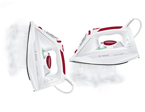 Bosch Sensixx DA30 TDA302801W - Plancha de vapor, 2800 W, color blanco y Rojo