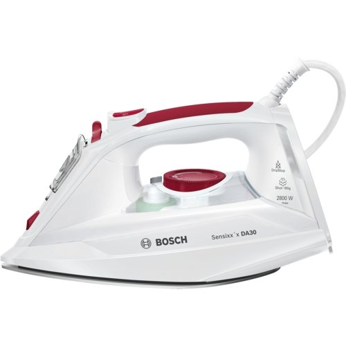 Bosch Sensixx DA30 TDA302801W - Plancha de vapor, 2800 W, color blanco y Rojo Bosch Sensixx DA30 TDA302801W - Plancha de vapor, 2800 W, color blanco y Rojo