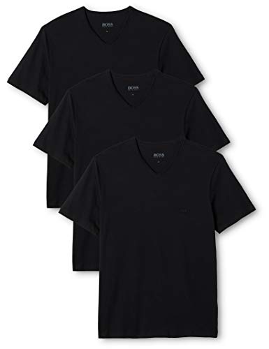 BOSS T-shirt VN 3P CO Camiseta, Negro (Black 1), Large (Pack de 3) para Hombre