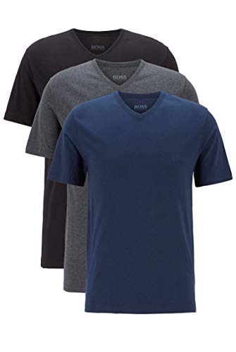 BOSS T-Shirt Vn Camiseta, Azul (Open Blue 497), Large (Pack de 3) para Hombre