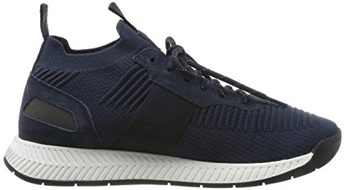 BOSS Titanium_Runn_knst, Zapatillas Hombre, Azul (Navy 401), 44 EU