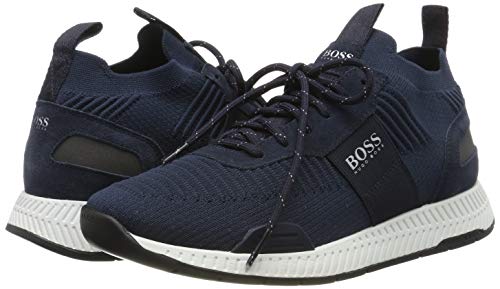 BOSS Titanium_Runn_knst, Zapatillas Hombre, Azul (Navy 401), 44 EU