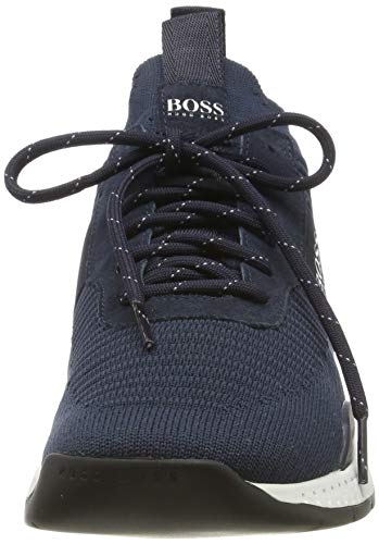 BOSS Titanium_Runn_knst, Zapatillas Hombre, Azul (Navy 401), 44 EU