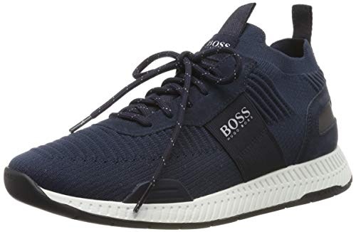 BOSS Titanium_Runn_knst, Zapatillas Hombre, Azul (Navy 401), 44 EU