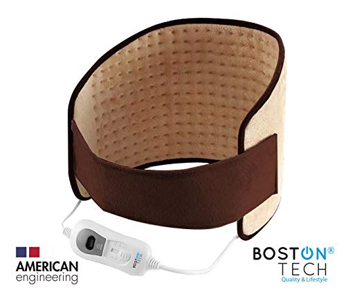 Boston Tech WE-116 Almohadilla Electrónica Lumbar de 29x69cm, superficie suave de microfibra, 3 niveles de temperatura, display iluminado, cinturón con velcro, Lavable a máquina