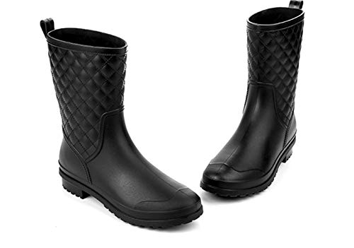 Bota Agua Mujer Jardín Trabajo Lluvia Botas Antideslizante Wellington Boots Negro 38