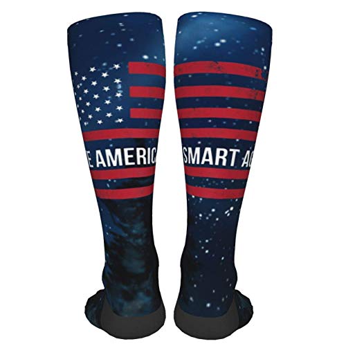 BOTAO Science Make America Smart Again Calcetines Deportivos de tacón Negro Grueso Unisex 50cm Medias hasta la Rodilla