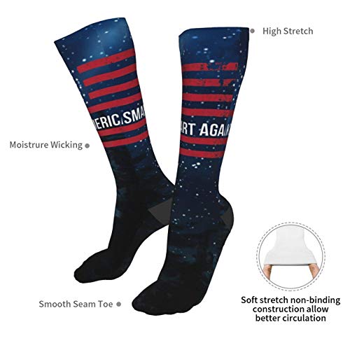 BOTAO Science Make America Smart Again Calcetines Deportivos de tacón Negro Grueso Unisex 50cm Medias hasta la Rodilla