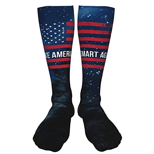 BOTAO Science Make America Smart Again Calcetines Deportivos de tacón Negro Grueso Unisex 50cm Medias hasta la Rodilla