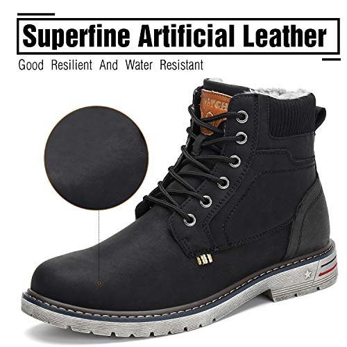 Botas de Nieve Hombre Antideslizante Invierno Botines Calientes Trekking Aire Libre Zapatos Negro 43