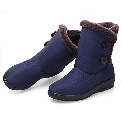 Botas De Nieve para Mujer High Top Invierno CáLido Zapatos Impermeables para La Madre Estilo Simple AlgodóN Ocasional Plataforma Exterior para Mujer Zapatos CóModos