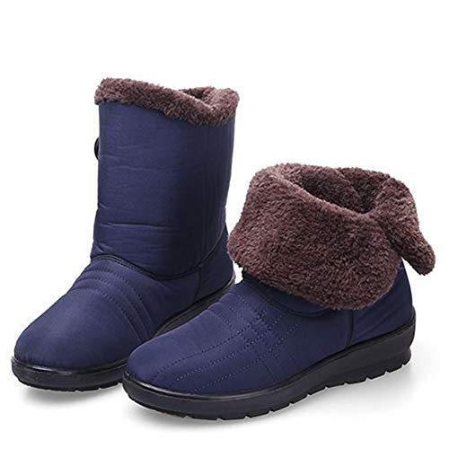Botas De Nieve para Mujer High Top Invierno CáLido Zapatos Impermeables para La Madre Estilo Simple AlgodóN Ocasional Plataforma Exterior para Mujer Zapatos CóModos