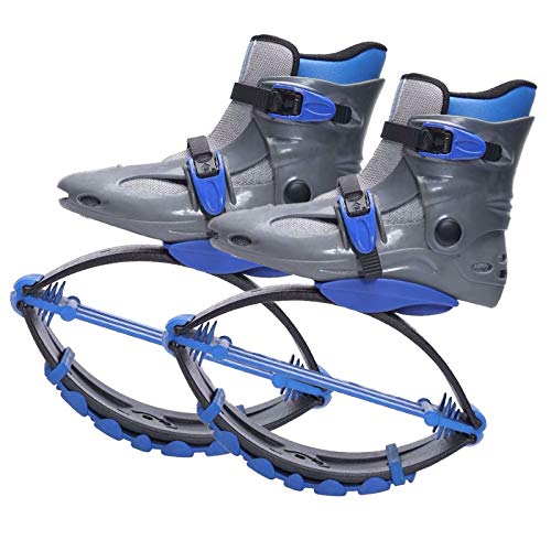 Botas De Salto Aire Retrocesos De Antigravedad para NiñOs De Rebote Zapatos/Botas Jumps Ejercicio, Uso Interior Y Exterior Rango de Carga de Peso 20-70 kg,Gray Blue,33/35EU