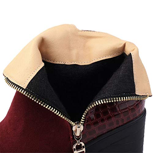 Botas De TacóN Alto Las Mujeres Cremallera Gruesa TacóN Medio Cargadores Cortos OtoñO Invierno CáLido Felpa Zapatos De Plataforma Botas De TacóN Alto Las Mujeres Cremallera Gruesa TacóN Medio Cargadores Cortos OtoñO Invierno CáLido Felpa Zapatos De Plataforma