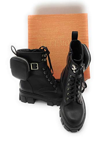 Botas Militares Mujer, Botas de Mujer Invierno 2020, Botines Mujer de Moda, Botas con Monedero Lateral, Botas Negras Mujer. (Numeric_37) Botas Militares Mujer, Botas de Mujer Invierno 2020, Botines Mujer de Moda, Botas con Monedero Lateral, Botas Negras Mujer. (Numeric_37)